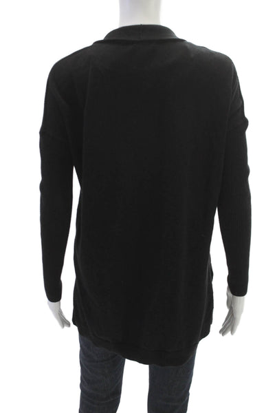 Banana Republic Women Cardigan Black Cotton Collared Long Sleeve Petite Size XS