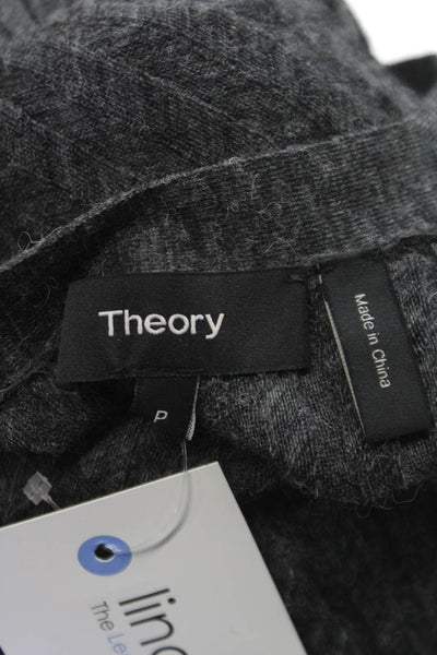 Theory Women Cardigan Gray Baby Alpaca V Neck Long Sleeve Size PP