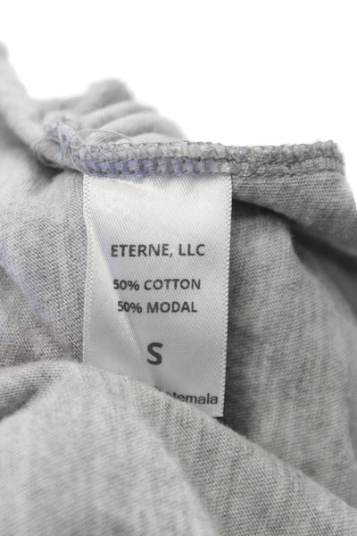 Eterne Women Cropped Long Sleeve T-Shirt Gray Size S