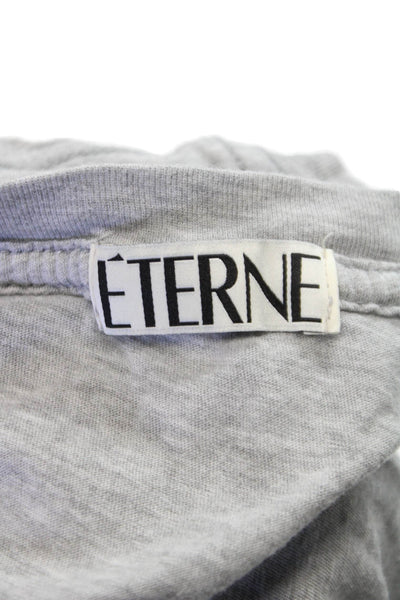 Eterne Women Cropped Long Sleeve T-Shirt Gray Size S
