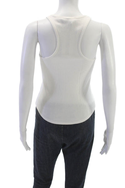 Theory Women Sleeveless Scoop Neck Basic Tank White Pima Modal Size PP