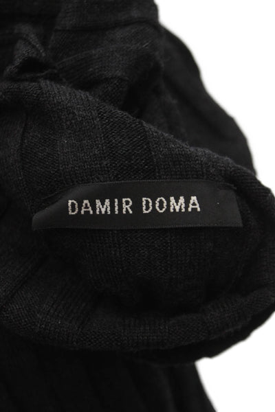 Damir Doma Women Gray Virgin Wool Turtleneck Sweater Long Sleeve Size 40