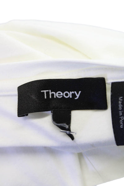 Theory Womens Jersey T-Shirt White Long Sleeve Scoop Neck Size PP