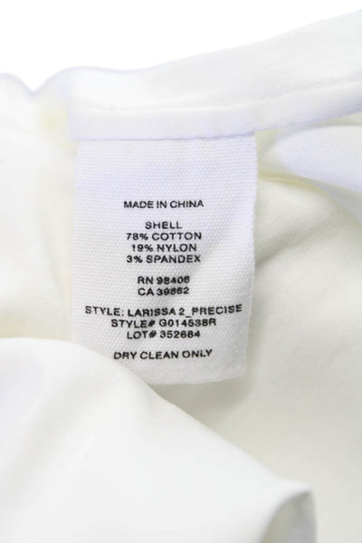 Theory Women Basic Collared Button Up White Cotton Long Sleeve Top Size PP