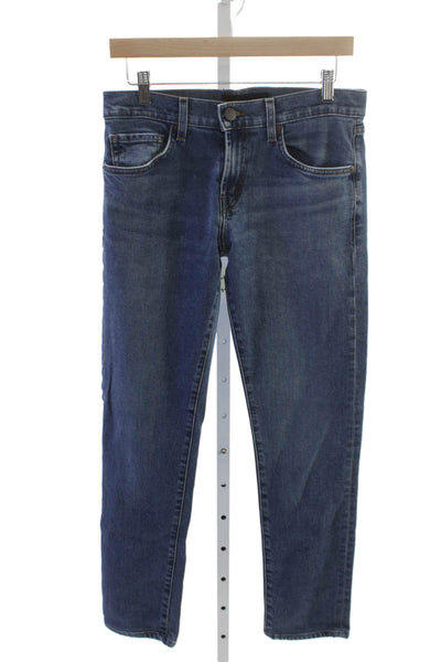J Brand Unisex Straight Blue Jeans Mid Rise Cotton Size 29