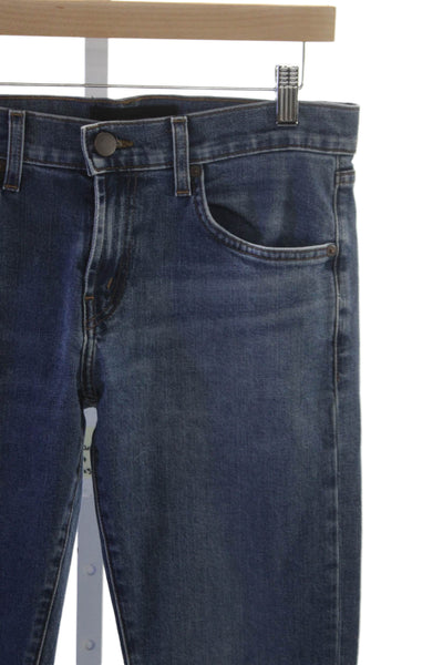 J Brand Unisex Straight Blue Jeans Mid Rise Cotton Size 29