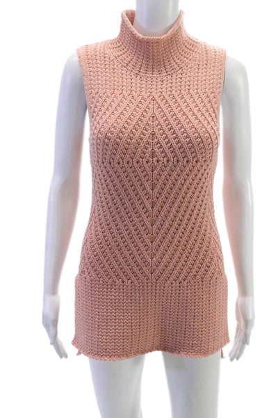 Alice + Olivia Women Pink Argyle Turtleneck Tunic Tank Short Dress Size XS