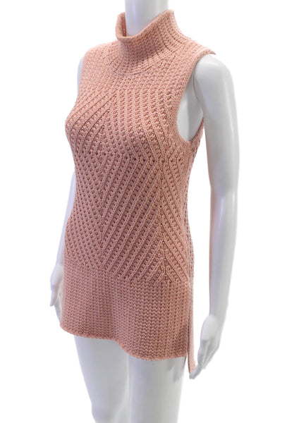 Alice + Olivia Women Pink Argyle Turtleneck Tunic Tank Short Dress Size XS