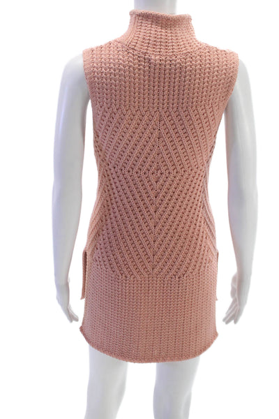 Alice + Olivia Women Pink Argyle Turtleneck Tunic Tank Short Dress Size XS