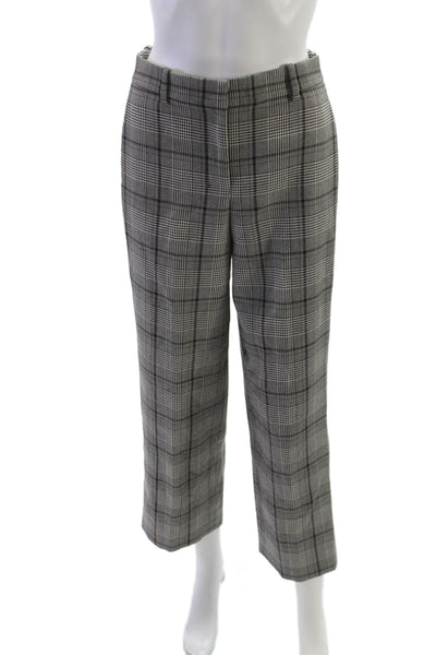 Theory Womens Gray Plaid Polyester Dress Pants Zip Inseam 26 Size 0