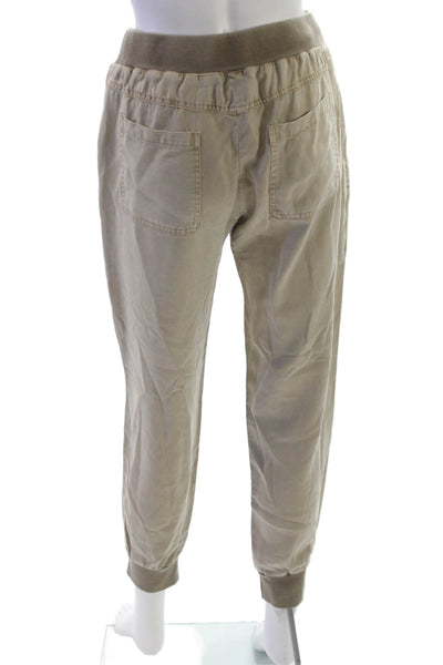 YFB Women Jogger Pants Beige Tencel Drawstring Size XS