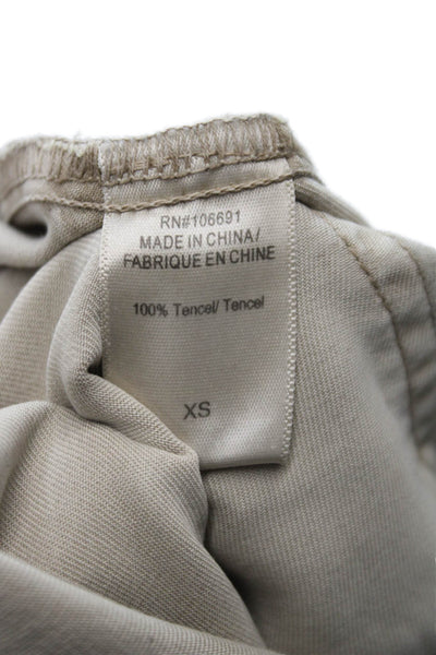 YFB Women Jogger Pants Beige Tencel Drawstring Size XS