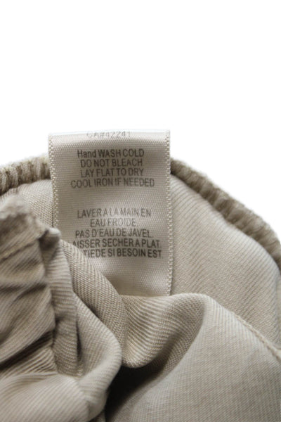 YFB Women Jogger Pants Beige Tencel Drawstring Size XS