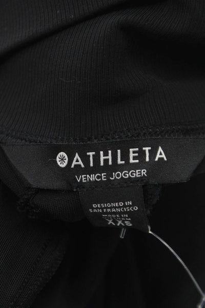 Athleta Womens Black Nylon Jogger Pants Pull On Size 2XS