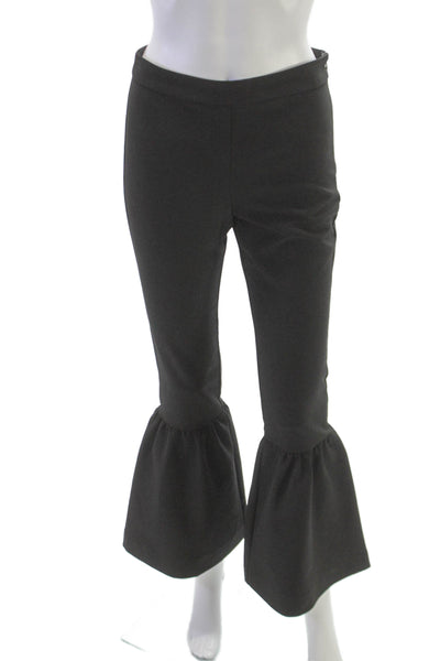 Parker Women Cropped Black Polyester Pants Zip Closure Size 0