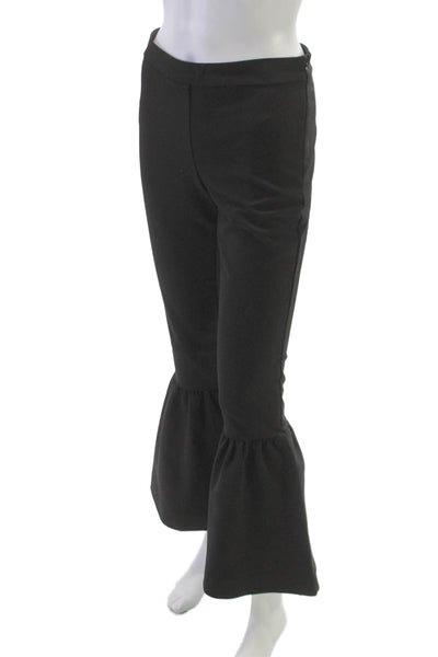 Parker Women Cropped Black Polyester Pants Zip Closure Size 0