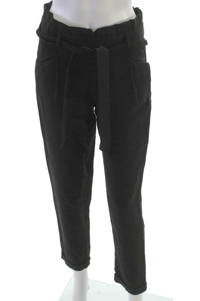 Zara Trafaluc Womens Paperbag Pants Black Viscose Pull On Size XS