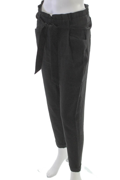Zara Trafaluc Womens Paperbag Pants Black Viscose Pull On Size XS