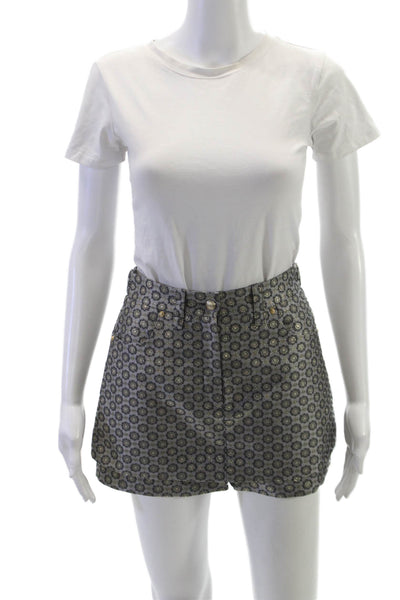 Maje Womens Floral Gray Polyester Short Skirt Button Closure Size 36