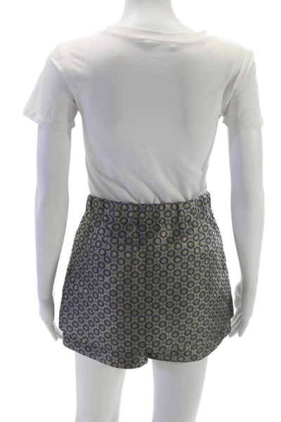 Maje Womens Floral Gray Polyester Short Skirt Button Closure Size 36