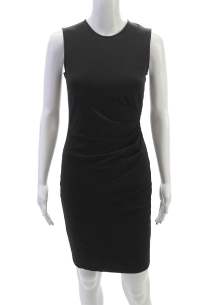 Theory Womens Sheath Dress Black Sleeveless Short Round Neck Pullover Size PP