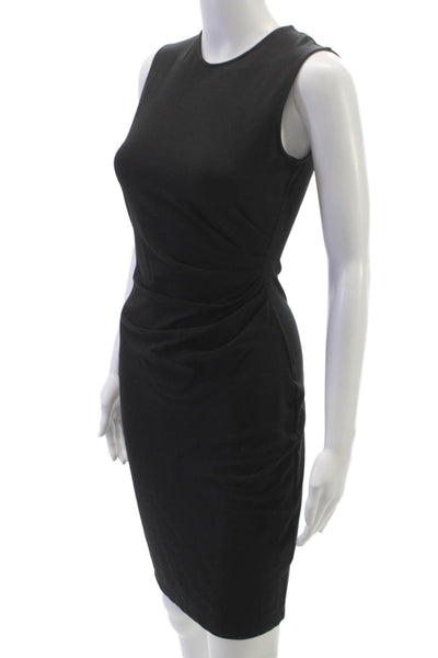 Theory Womens Sheath Dress Black Sleeveless Short Round Neck Pullover Size PP