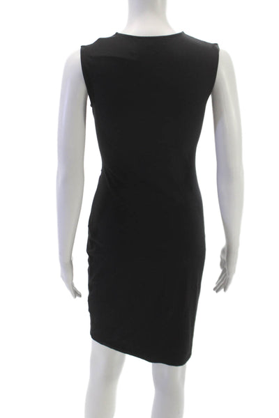 Theory Womens Sheath Dress Black Sleeveless Short Round Neck Pullover Size PP