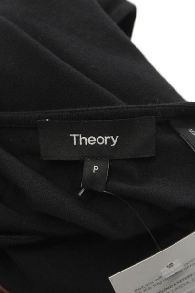 Theory Womens Sheath Dress Black Sleeveless Short Round Neck Pullover Size PP