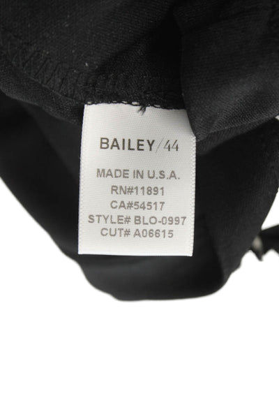 Bailey 44 Womens Shift Dress Black Floral Boat Neck 3/4 Sleeve Rayon Size XS