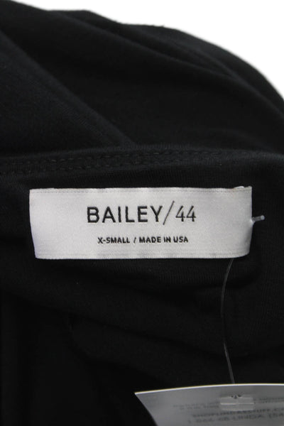 Bailey 44 Womens Shift Dress Black Floral Boat Neck 3/4 Sleeve Rayon Size XS