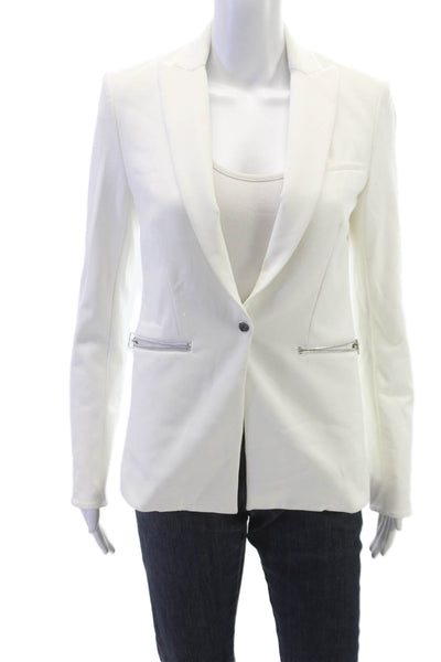 Veronica Beard Womens White Blazer Buttoned Long Sleeve Size 00