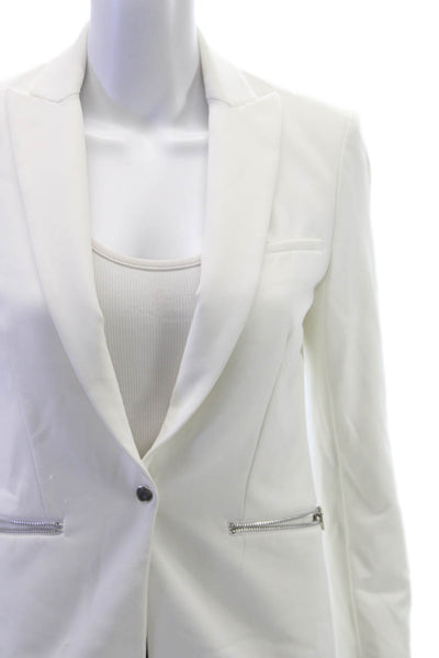 Veronica Beard Womens White Blazer Buttoned Long Sleeve Size 00