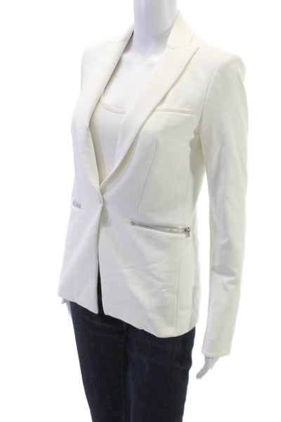 Veronica Beard Womens White Blazer Buttoned Long Sleeve Size 00