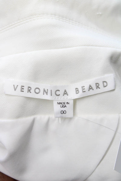 Veronica Beard Womens White Blazer Buttoned Long Sleeve Size 00