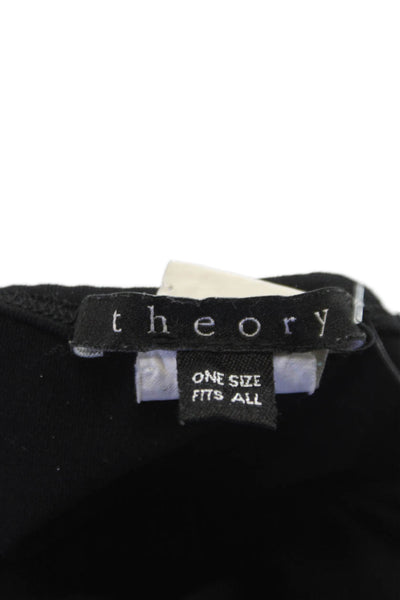Theory Women Basic Sleeveless V-Neck Black Polyester Tank Size One Size