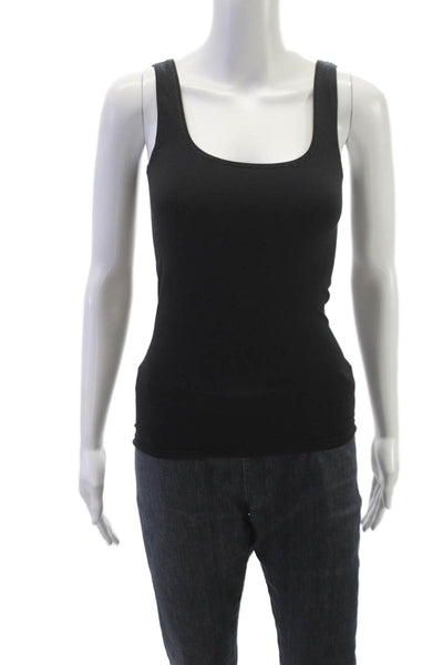 Elie Tahari Womens Black Scoop Neck Nylon Basic Tank Top Sleeveless Size XS