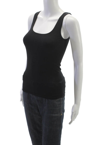 Elie Tahari Womens Black Scoop Neck Nylon Basic Tank Top Sleeveless Size XS