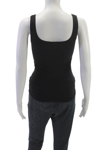 Elie Tahari Womens Black Scoop Neck Nylon Basic Tank Top Sleeveless Size XS