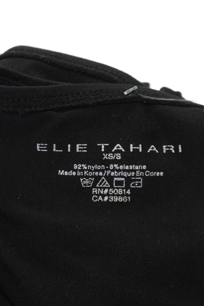 Elie Tahari Womens Black Scoop Neck Nylon Basic Tank Top Sleeveless Size XS