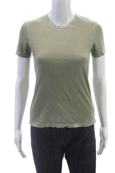 Cotton Citizen Women Basic T-Shirt Green Crew Neck Supima Cotton Size XS