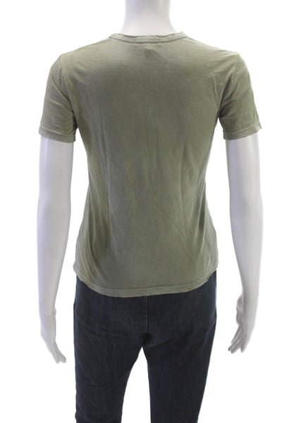 Cotton Citizen Women Basic T-Shirt Green Crew Neck Supima Cotton Size XS