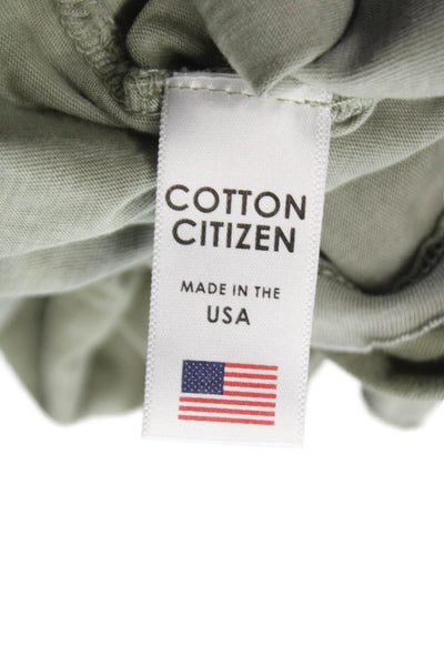 Cotton Citizen Women Basic T-Shirt Green Crew Neck Supima Cotton Size XS