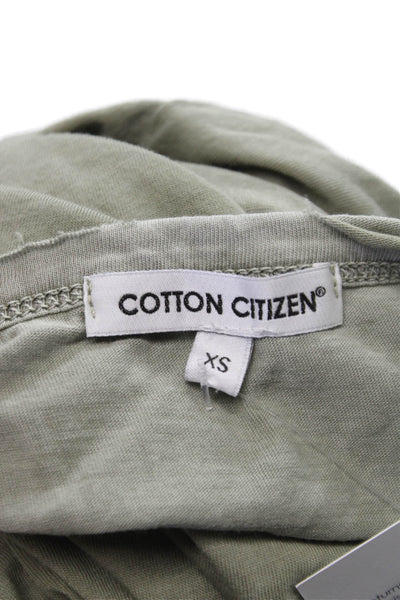 Cotton Citizen Women Basic T-Shirt Green Crew Neck Supima Cotton Size XS