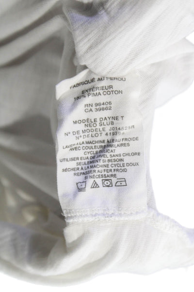 Theory Womens Basic V-Neck 100% Pima Cotton Short Sleeve T-Shirt White Size PP