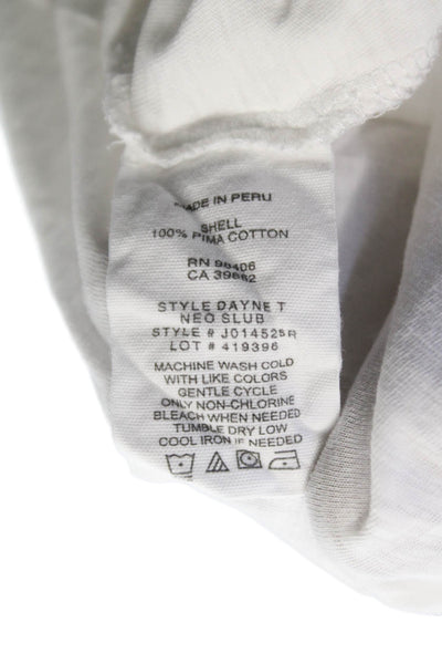 Theory Womens Basic V-Neck 100% Pima Cotton Short Sleeve T-Shirt White Size PP