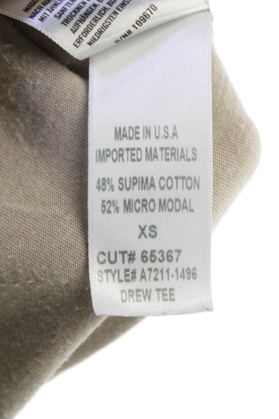 Agolde Womens Beige Basic T Shirt Crew Neck Short Sleeve Supima Cotton Size XS