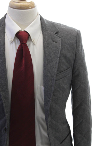 Sarar Mens Quilted Blazer Gray Button Wool Blend Size 34