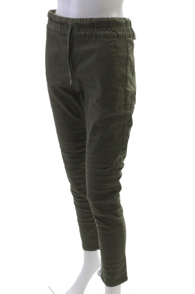 Flog Mens Jogger Pants Green Drawstring Cotton Stretch Size 30
