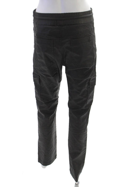 Flog Womens Gray Cargo Pants Drawstring Cotton Lycra Size 30