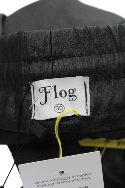 Flog Womens Gray Cargo Pants Drawstring Cotton Lycra Size 30